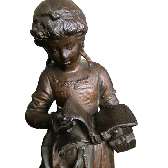 19th Century Romantic Pair of August Moreau Écoliers (students) Sculptures - Picture 6 of 10